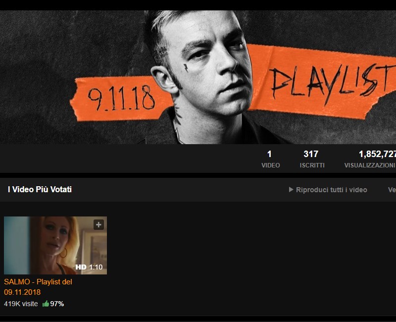 Il canale di Salmo su PornHub